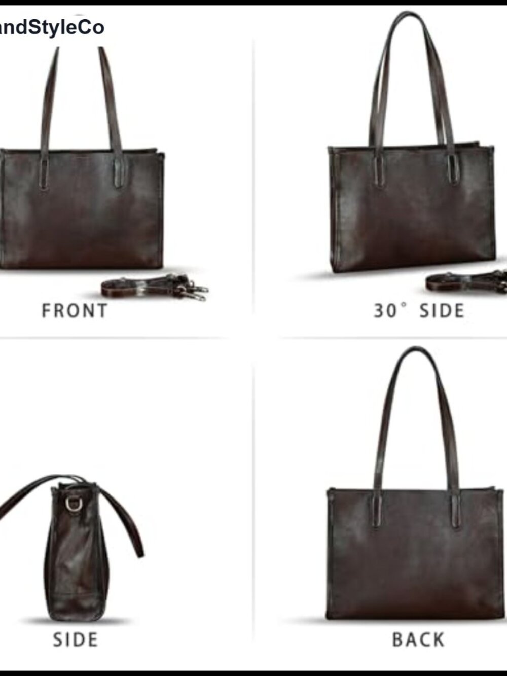 Genuine Leather Satchel Shoulder Crossbody Hobo Tote Purse Handbag - Picture 3 of 6